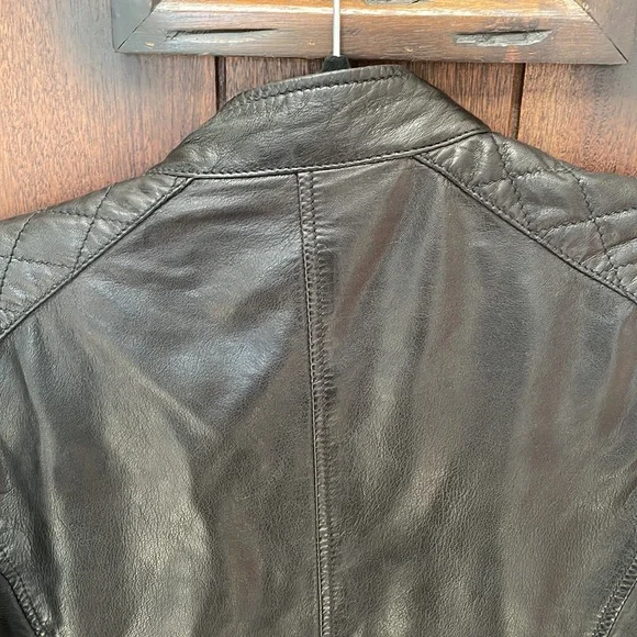 Bod & Christensen Black 100% Leather Jacket Small Jackets & Coats